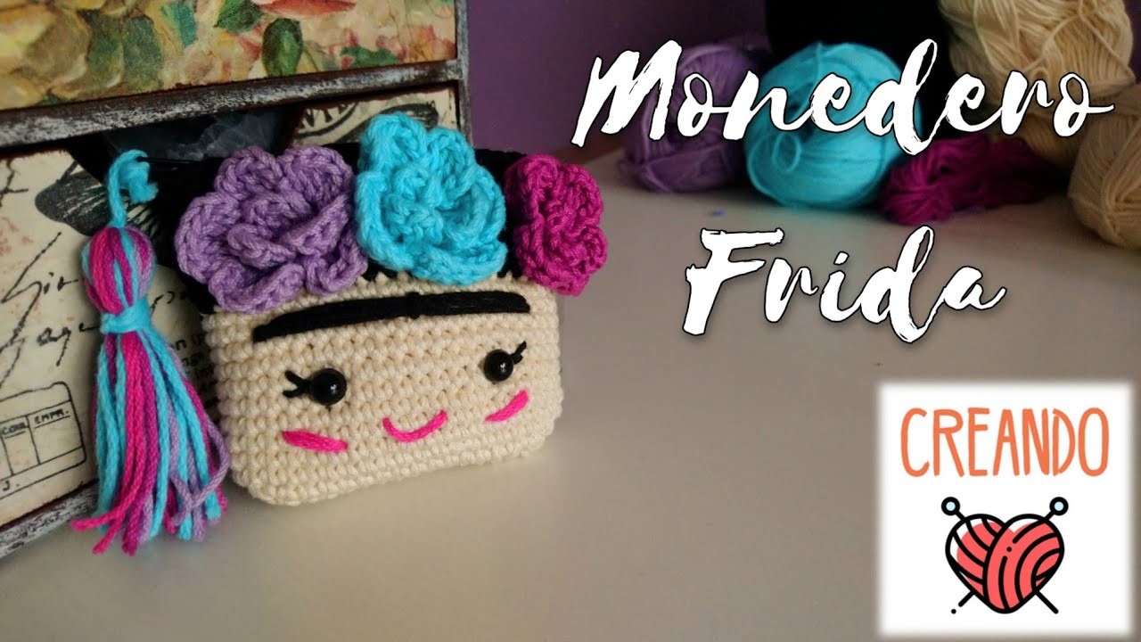 Tutorial cómo tejer monedero de Frida crochet. paso a paso hacer bolsa Frida amigurumi fácil