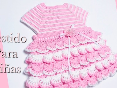 Vestido a crochet para niñas paso a paso - Tejido facil con volantes - 18-24M, Crochet for Baby