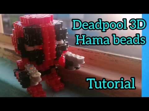 Como hacer hama beads 3D | DEADPOOL | PIXEL ART | TUTORIAL | MARVEL | 3D | HAMA BEADS |