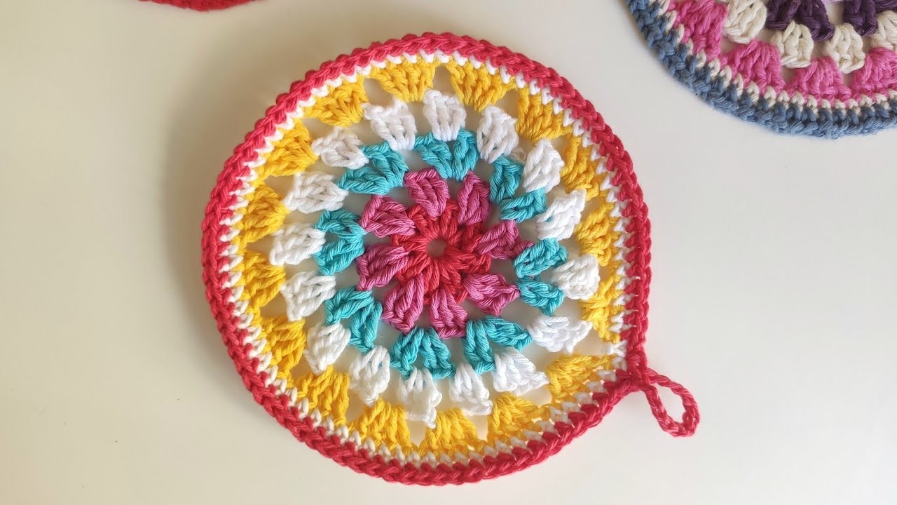 Cómo hacer posa pava estilo mandala en crochet fácil