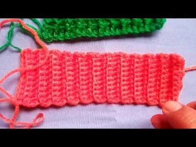 Cómo hacer punto elástico a crochet o ganchillo, en dos formas o estilos diferentes,  paso a paso.
