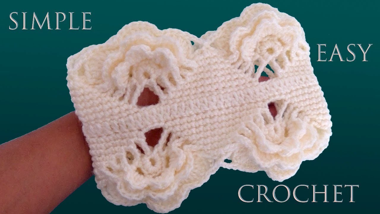 Como tejer a Crochet punto pétalos de flores en relieve 3D para diademas tejido con ganchillo