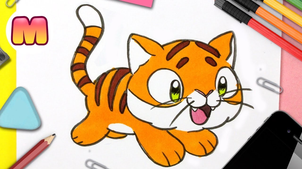 como dibujar un tigre kawaii fácil paso a paso como dibujar