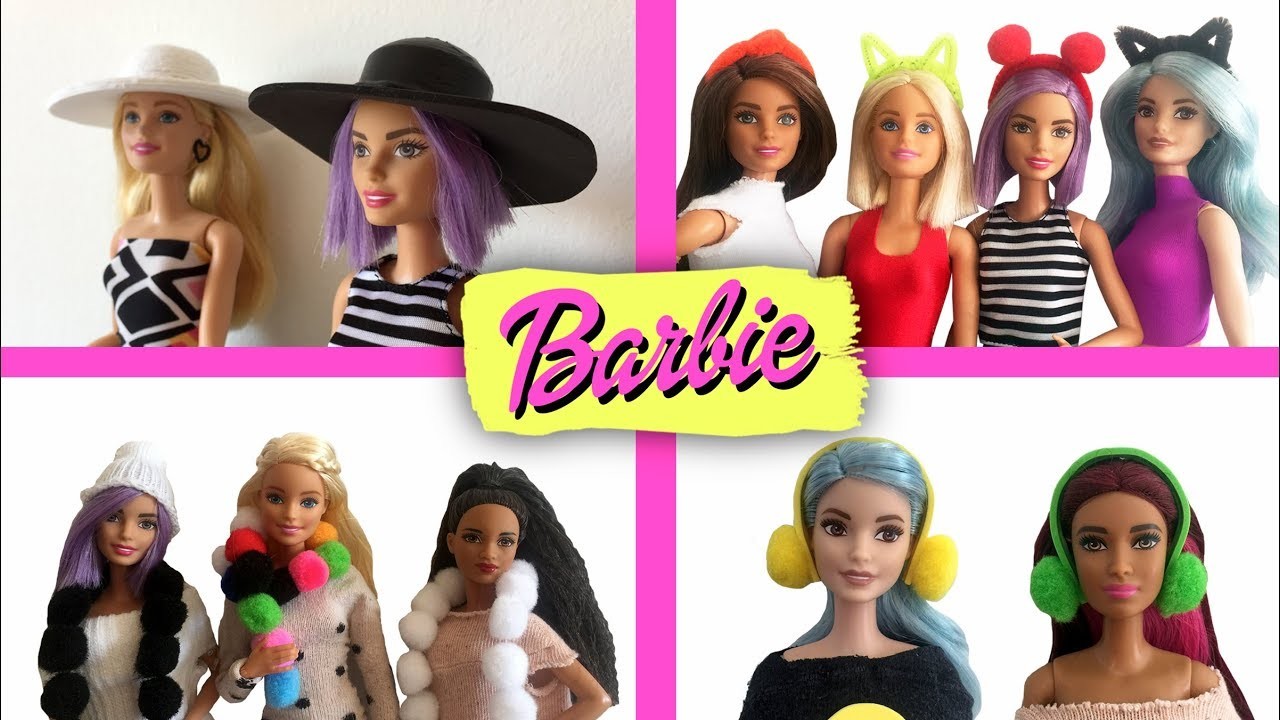 Cómo hacer accesorios de moda para Barbie. Bufandas, sombreros, diademas, orejeras y collares.