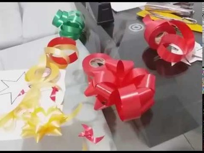 Como hacer moños lazos para regalos con cinta de agua