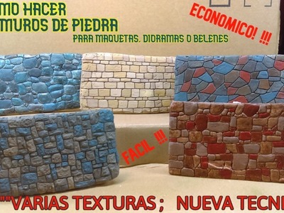 Como hacer MUROS de piedra, para MAQUETAS.diferentes TEXTURAS,.paso a paso 2021