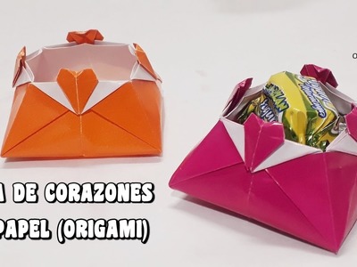 ???? Cómo Hacer una CAJA DE CORAZONES EN PAPEL Para San Valentín (Origami Hearts Box Valentine's Day)