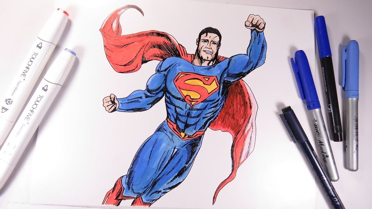 Dibuja paso a paso a Superman de las historietas DC Comics