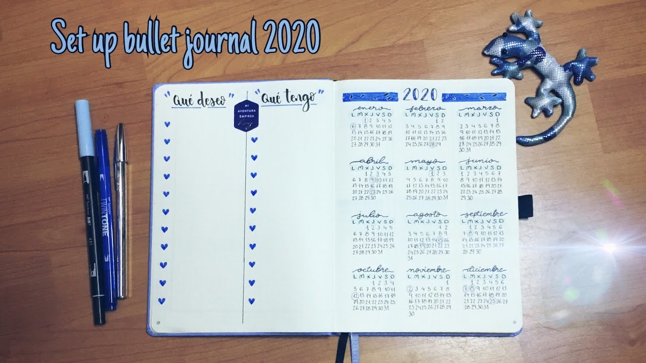 Set up bullet journal 2020