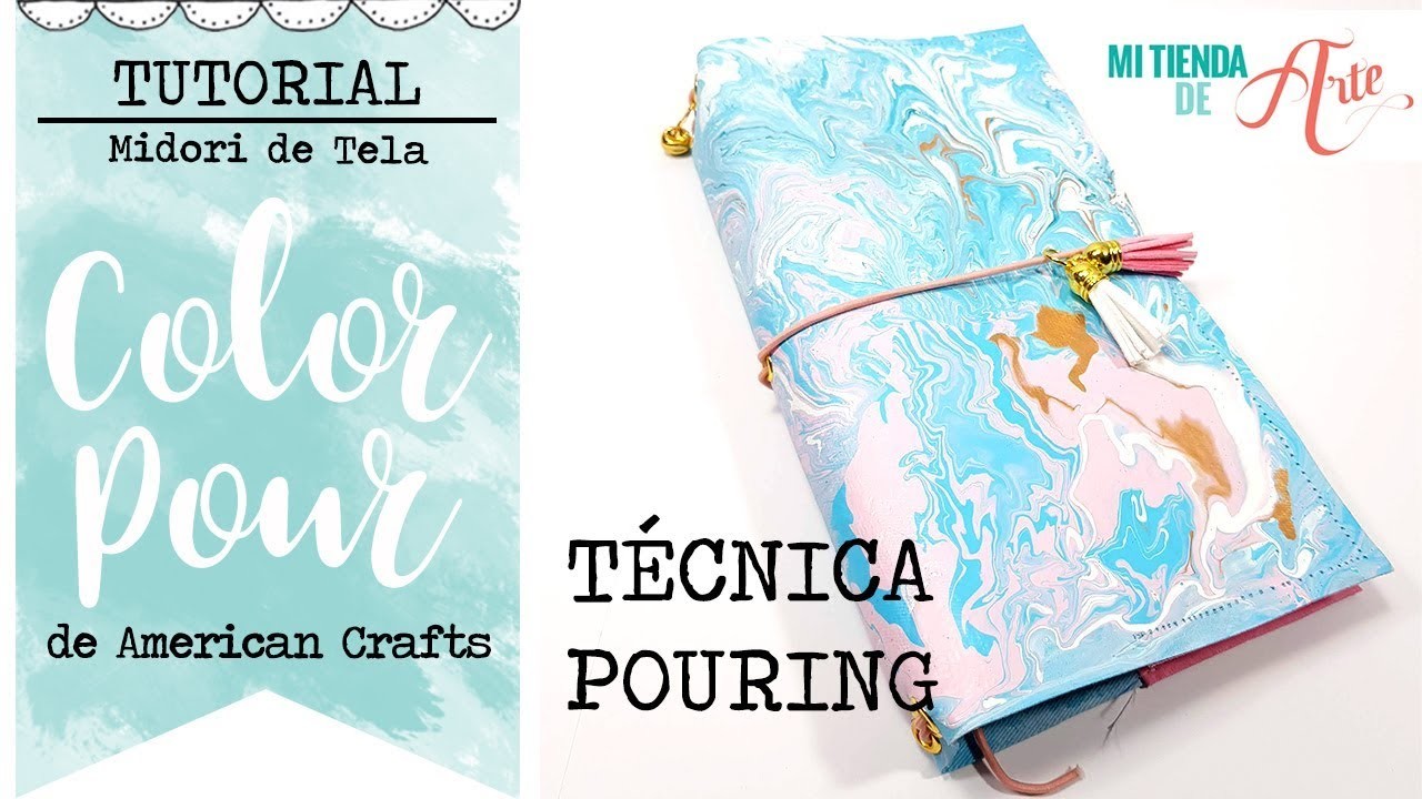 Tutorial Midori - Técnica de Pouring sobre tela con las Color Pour de American Crafts