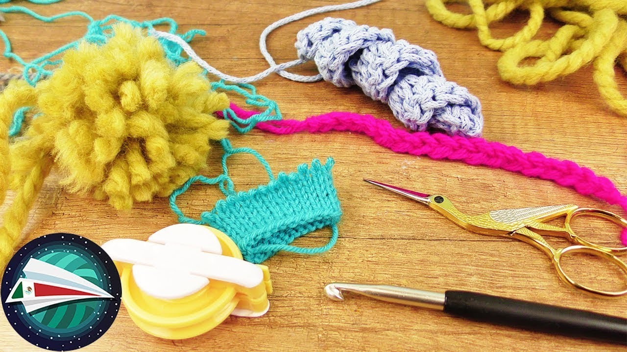 5 Ideas con restos de lana | Consejos y Trucos con lana y para tejer | Pompón, llavero