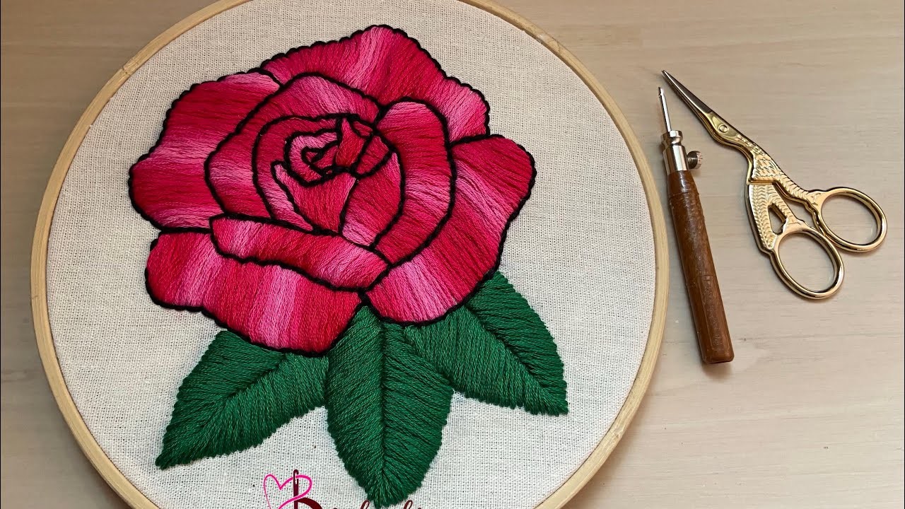 Bordar rosas con aguja mágica Punch needle embroidery flowers