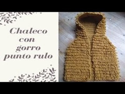 Como tejer chaleco con gorro punto rulo (Crochet)