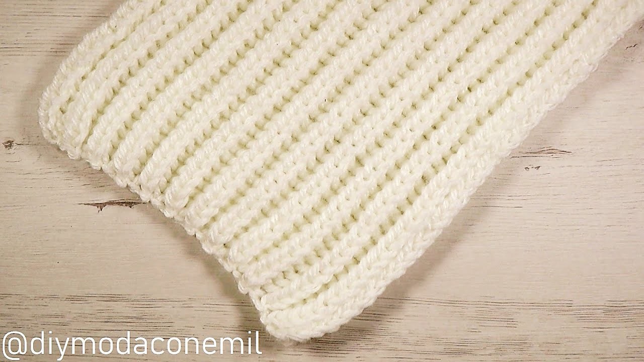 Como tejer esponjosa bufanda de lana a dos agujas fácil paso a paso