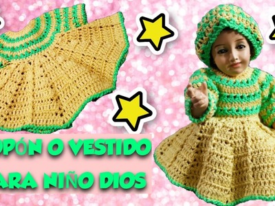 COMO TEJER VESTIDO DE NIÑO DIOS A CROCHET, PASO A PASO!!!! CROCHET BI COLOR DRESS FOR CHILD GOD