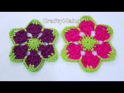 CROCHET TUTORIAL ????Flor Tejida Aplicación de Crochet ???? Flor a Crochet Muy Fácil