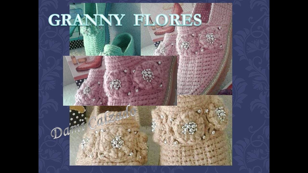 GRANNY CON FLOR Y PEDRERIA