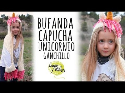 Tutorial Bufanda con Capucha de Unicornio FÁCIL | TODAS LAS TALLAS | Ganchillo y Tricot