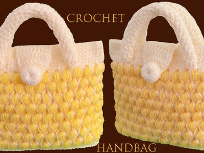 Bolso a Crochet en punto 3D bollitos reversible tejido paso a paso fácil con ganchillo