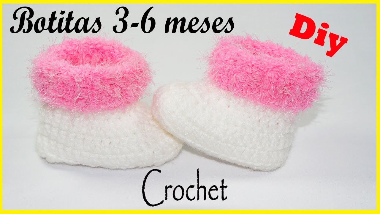 ????Botas para bebe a Crochet Talla 3 a 6 meses. (PASO A PASO) Crochet Baby boots ????????