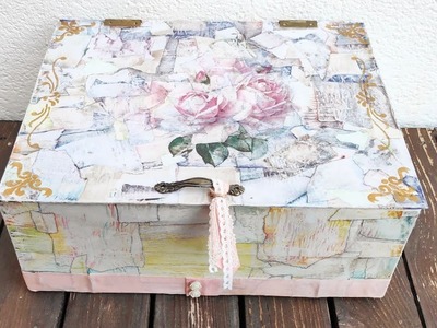 Caja de madera decorada con revista. wood box with magazine paper (eng sub)