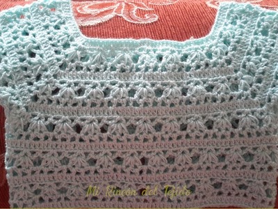 Canesu bebe a crochet (ganchillo) 12 - 18 meses tutorial paso a paso. Parte 2 de 2.