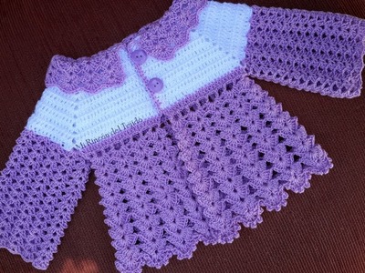 Chaqueta bebe recien nacida crochet (ganchillo) tutorial paso a paso