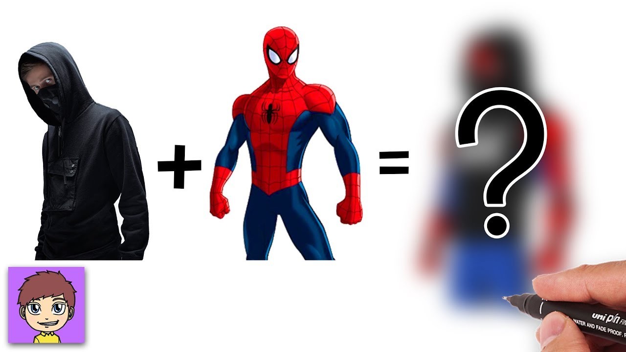Como Dibujar Alan Walker + Spiderman Paso a Paso - Dibujos para Dibujar