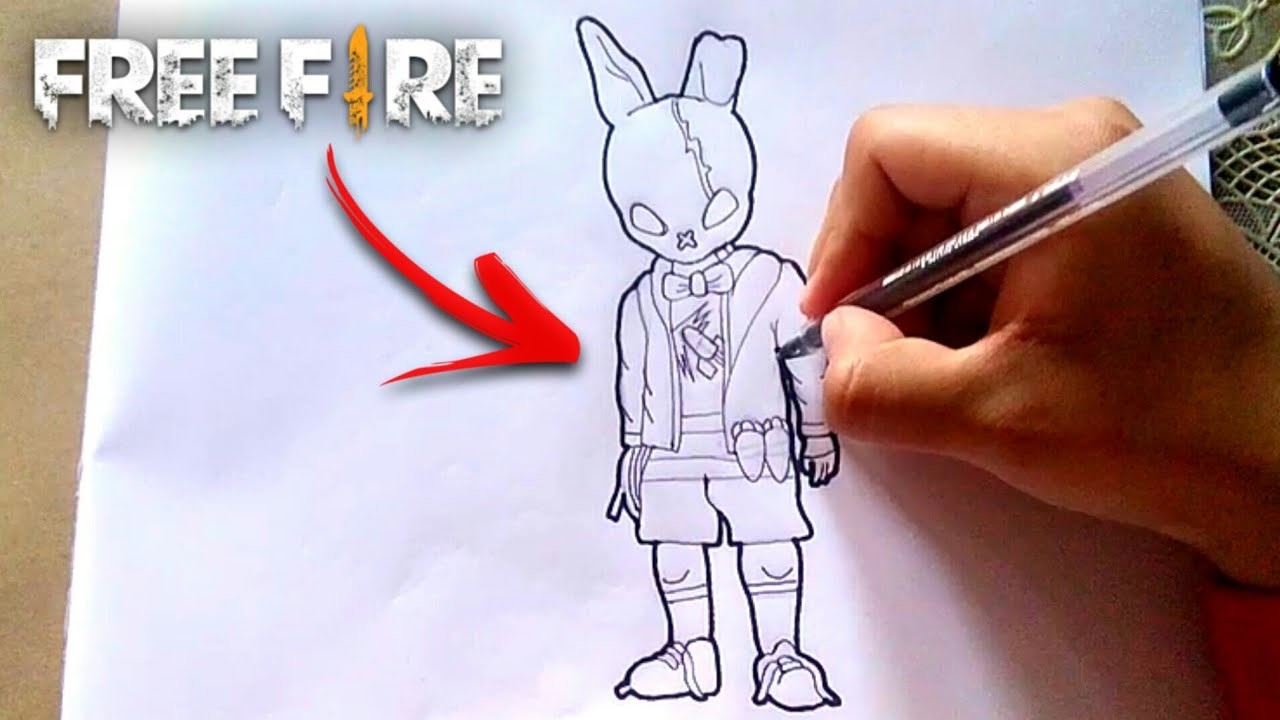 Como dibujar "Conejo Liebre de la Obsecion" | Dibujos De Free Fire (faciles y rapidos) | Soy Erik