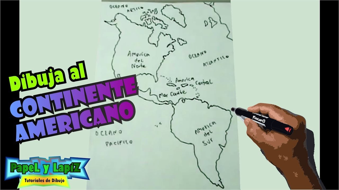 Cómo dibujar fácil el mapa de América, continente - maps