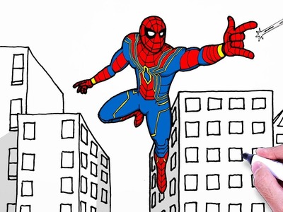 Como Dibujar Spiderman Paso a Paso - Hombre Araña Dibujos - Superhéroe Dibujos Faciles Para Niños