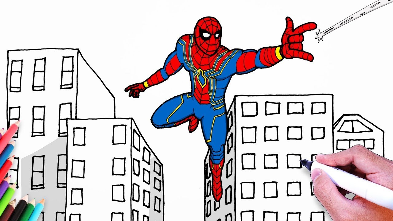 Como Dibujar Spiderman Paso a Paso - Hombre Araña Dibujos - Superhéroe Dibujos Faciles Para Niños