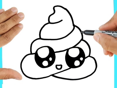 Como Dibujar Un Emoji Popo Kawaii muy Facil