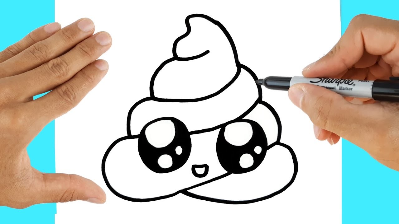 Como Dibujar Un Emoji Popo Kawaii muy Facil