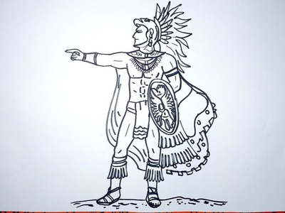 Cómo dibujar un guerrero Maya paso a paso