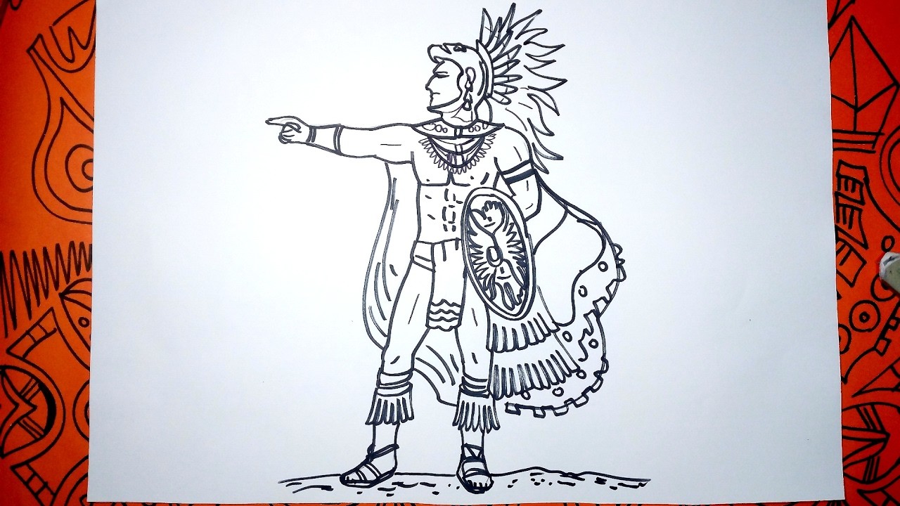 Cómo dibujar un guerrero Maya paso a paso