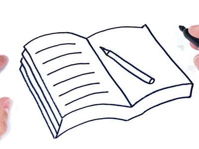 Cómo dibujar un Libro Abierto Paso a Paso | Dibujo de Libro Abierto