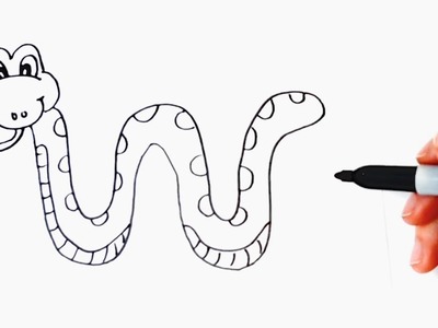 Cómo dibujar un Serpiente o Culebra paso a paso y fácil