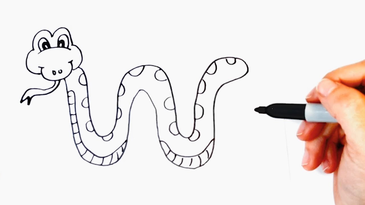Cómo dibujar un Serpiente o Culebra paso a paso y fácil