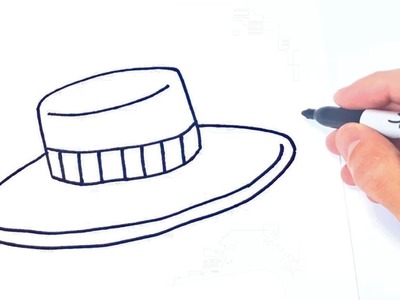 Cómo dibujar un Sombrero Paso a Paso | Dibujo de Sombrero