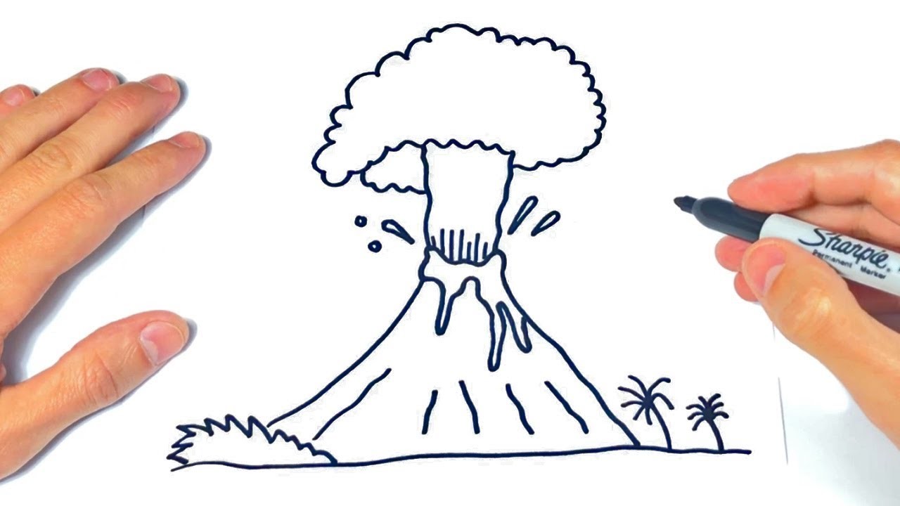 Cómo dibujar un Volcan Paso a Paso | Dibujo de Volcan