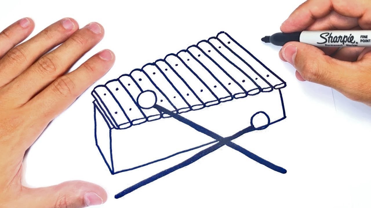 Cómo dibujar un Xilofono | Dibujo Fácil de Xilofono