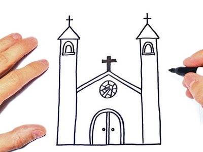 Cómo dibujar una Iglesia Paso a Paso | Dibujo de Iglesia