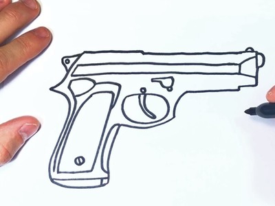 Cómo dibujar una Pistola Paso a Paso | Dibujo de Pistola