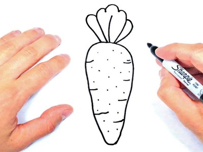 Cómo dibujar una Zanahoria Paso a Paso | Dibujo de Zanahoria