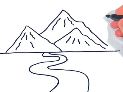 Cómo dibujar unas Montañas Paso a Paso | Dibujo de Montaña