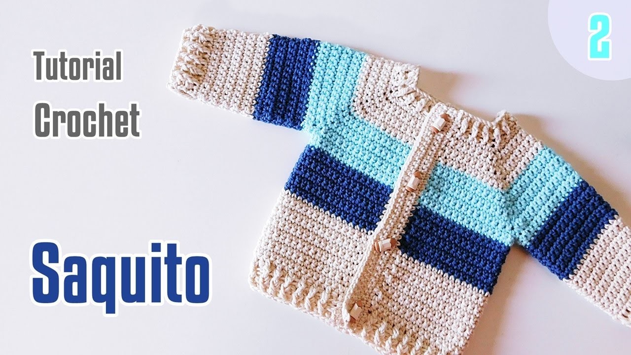 Como tejer a crochet Saquito fácil en Puntos Bajos.Tejido a ganchillo para principiantes. Parte 2