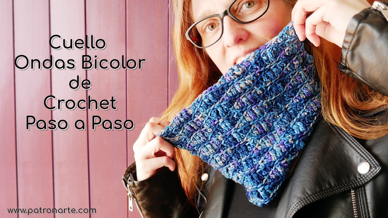Cuello Ondas Bicolor de Crochet - Ganchillo Paso a Paso #cuelloacrochet #crochettutorial