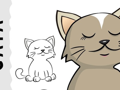 Dibujo de una gata muy tierna paso a paso! con dibujart.com