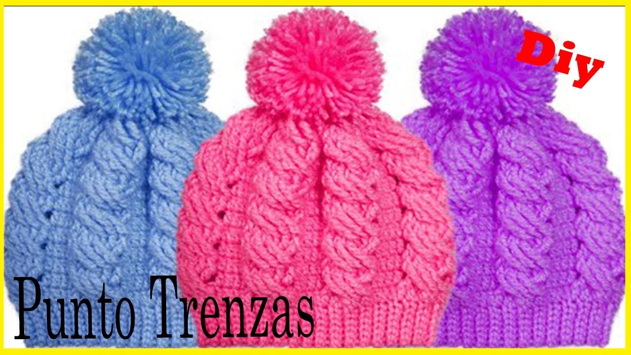 ????Gorro a Crochet o Ganchillo (PUNTO TRENZA) TODAS LAS TALLAS. crochet hats | Beanie Tutorial
